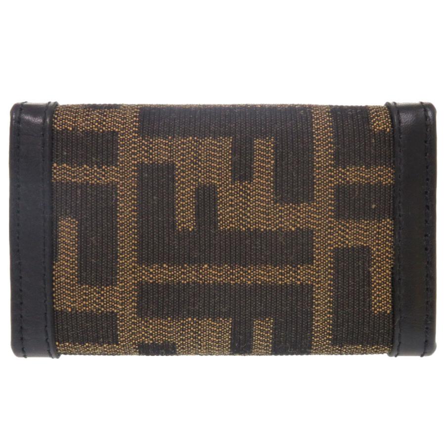 新品同様 フェンディ ズッカ キャンバス レザー ブラウン 6連キーケース 1138 FENDI_2