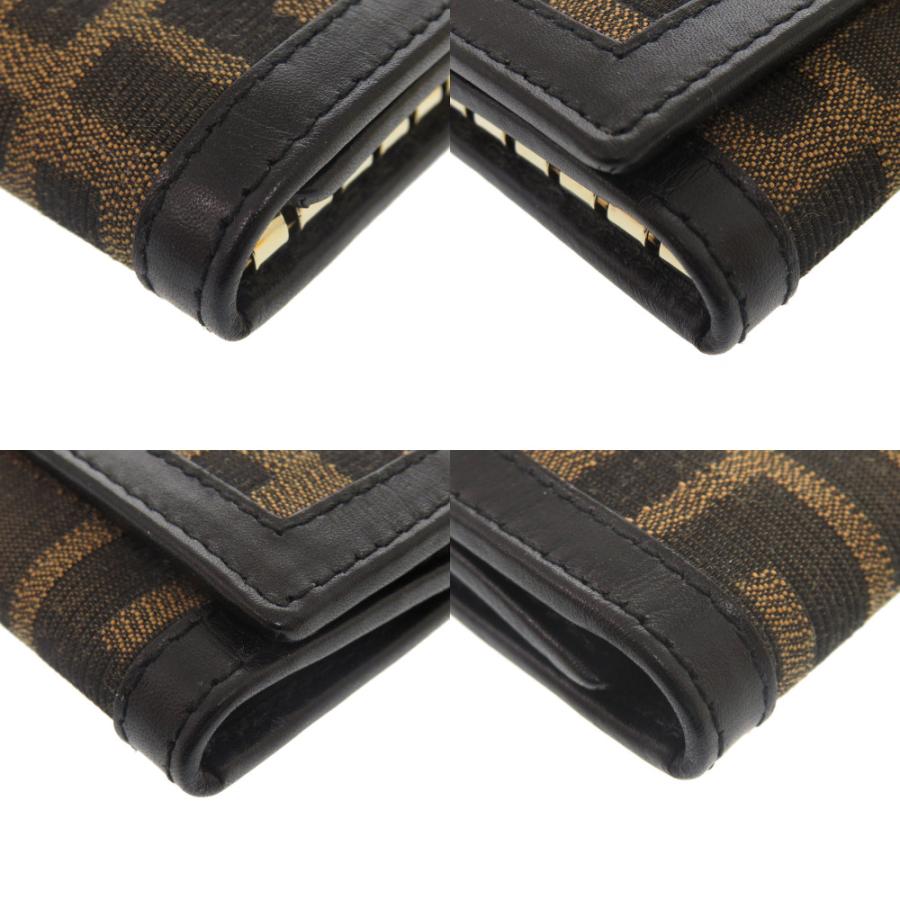 新品同様 フェンディ ズッカ キャンバス レザー ブラウン 6連キーケース 1138 FENDI_3