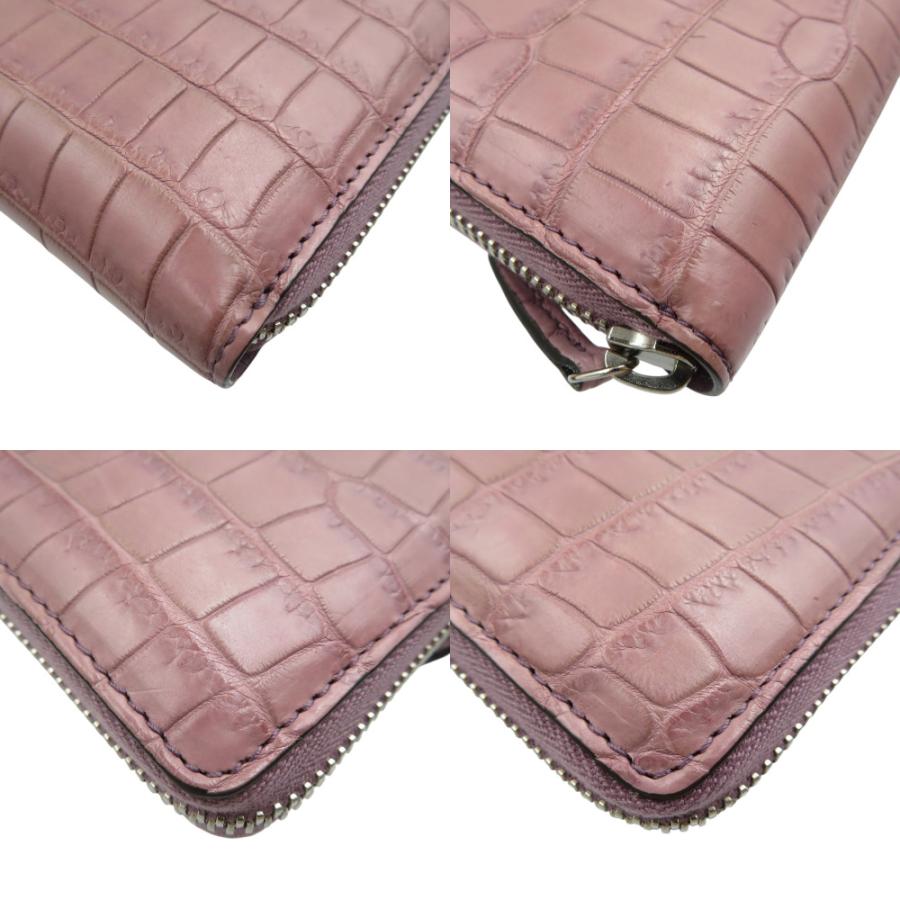 GUCCI 新品同様 グッチ 374850 クロコダイル シルバー金具 パープル  