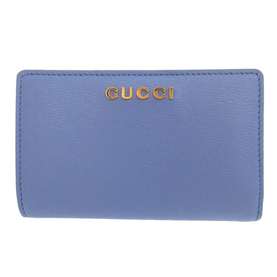 GUCCI（グッチ） 新品同様 レザー 772640 パープル 紫 2つ折り財布