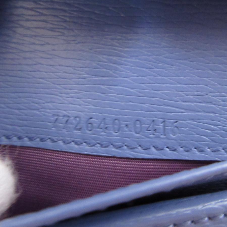 GUCCI 新品同様 グッチ レザー 772640 パープル 紫 2つ折り財布 財布  