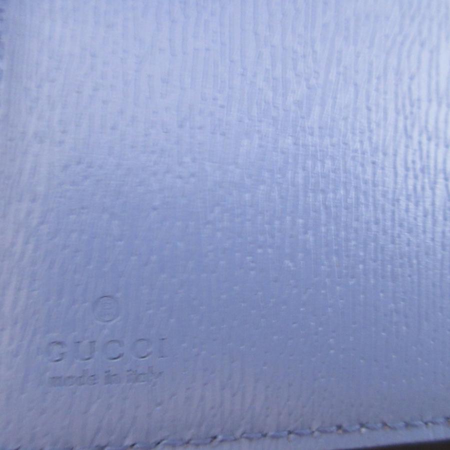 GUCCI 新品同様 グッチ レザー 772640 パープル 紫 2つ折り財布 財布  