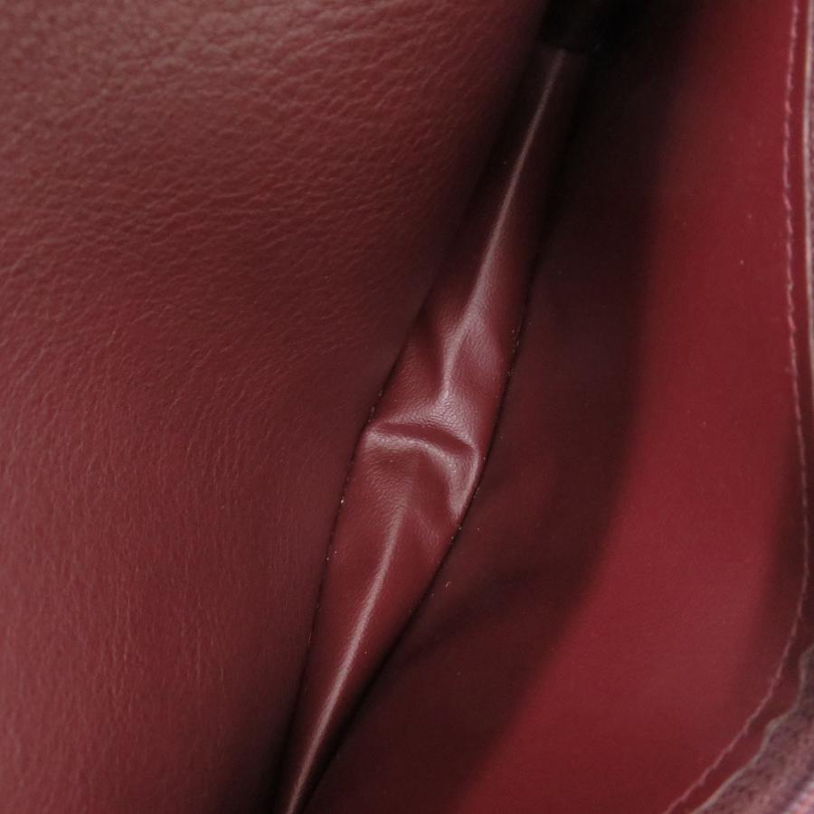 Cartier 美品 カルティエ カーフレザー ボルドー 長財布 赤 0992  