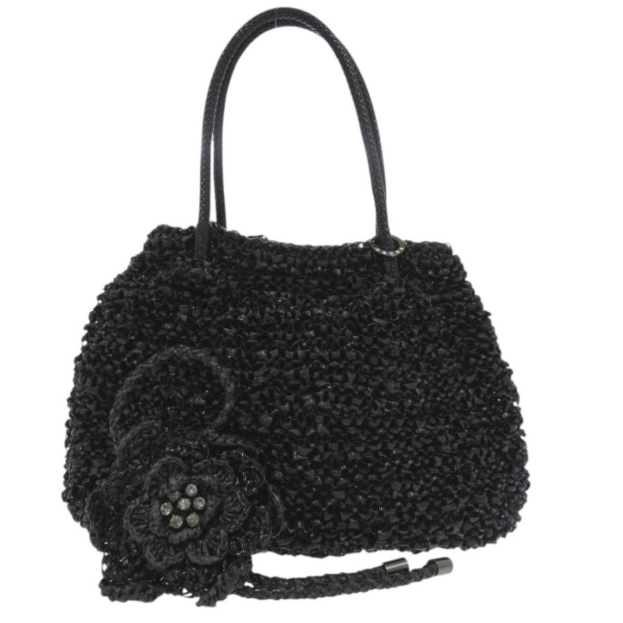 【極美品】アンテプリマ ラフィア ワイヤーバッグ リボン フラワー ブラック 極美品】アンテプリマ ラフィア ワイヤーバッグ リボン フラワー