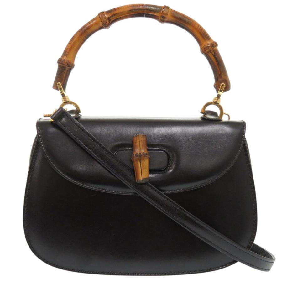 GUCCI（グッチ） 美品 2WAY バンブー 000 2046 0188 レザー ブラック