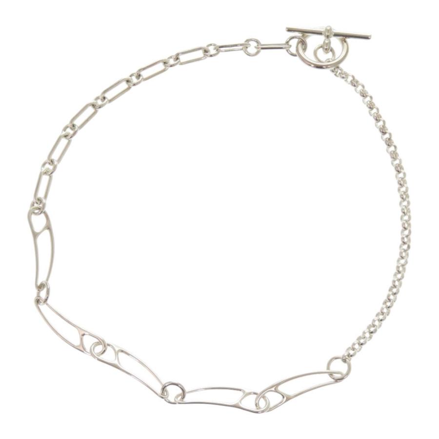 美品 HERMES シェーヌダンクル パンク ネックレス シルバー 925 HERMES（エルメス） ネックレス CHAINE DANDRE PUNK 42cm 44cm