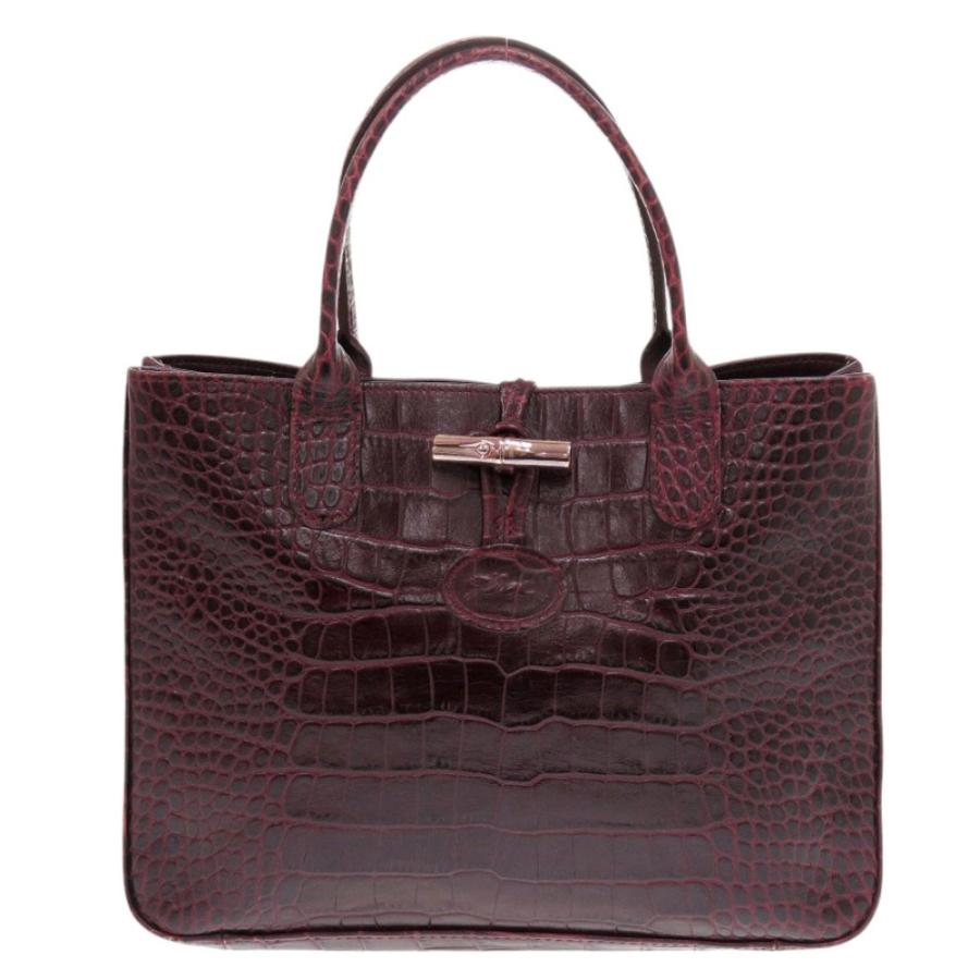 LONGCHAMP（ロンシャン） 美品 ロゾ 1998 158HT 型押しレザー ボルドー 
