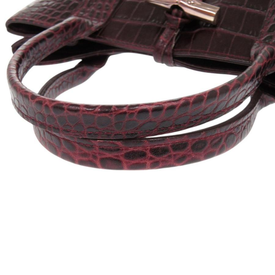 LONGCHAMP（ロンシャン） 美品 ロゾ 1998 158HT 型押しレザー ボルドー 