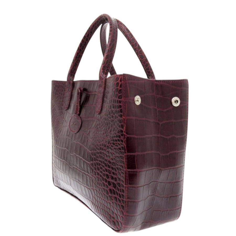 LONGCHAMP（ロンシャン） 美品 ロゾ 1998 158HT 型押しレザー ボルドー 