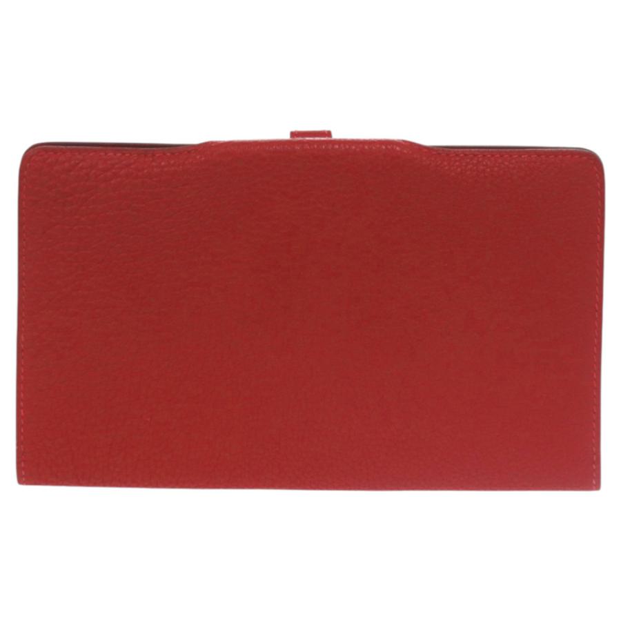 HERMES（エルメス） 美品 ドゴンMM トゴ レッド 赤 長財布 0026 HERMES