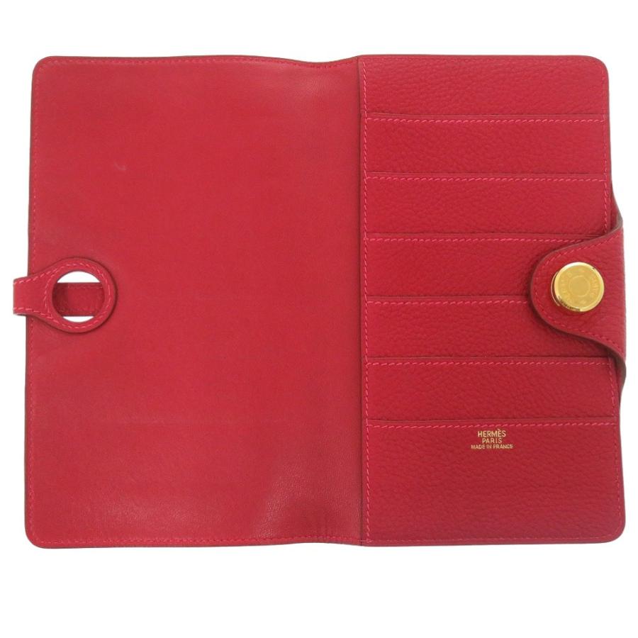 HERMES（エルメス） 美品 ドゴンMM トゴ レッド 赤 長財布 0026 HERMES