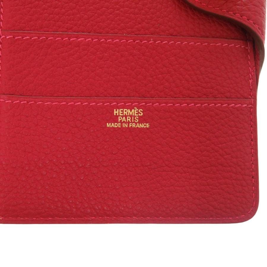 HERMES（エルメス） 美品 ドゴンMM トゴ レッド 赤 長財布 0026 HERMES