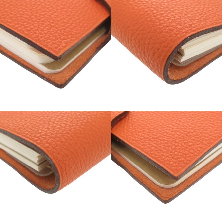 【ほぼ未使用】HERMES エルメス ユリスミニ ノートカバー レザー オレンジ HERMES（エルメス） 新品同様 ユリス ミニ トゴ オレンジ 手帳カバー