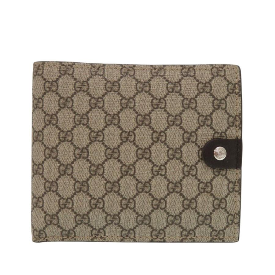 GUCCI（グッチ） 美品 231951 GGスプリーム ブラウン 二つ折り財布 