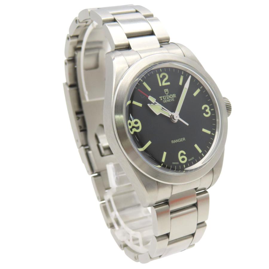 超美品 TUDOR 自動巻き ブラック アラビア レンジャー針 BK 付属品完備 美品 チューダー レンジャー 79950 自動巻き 腕時計 SS ブラック