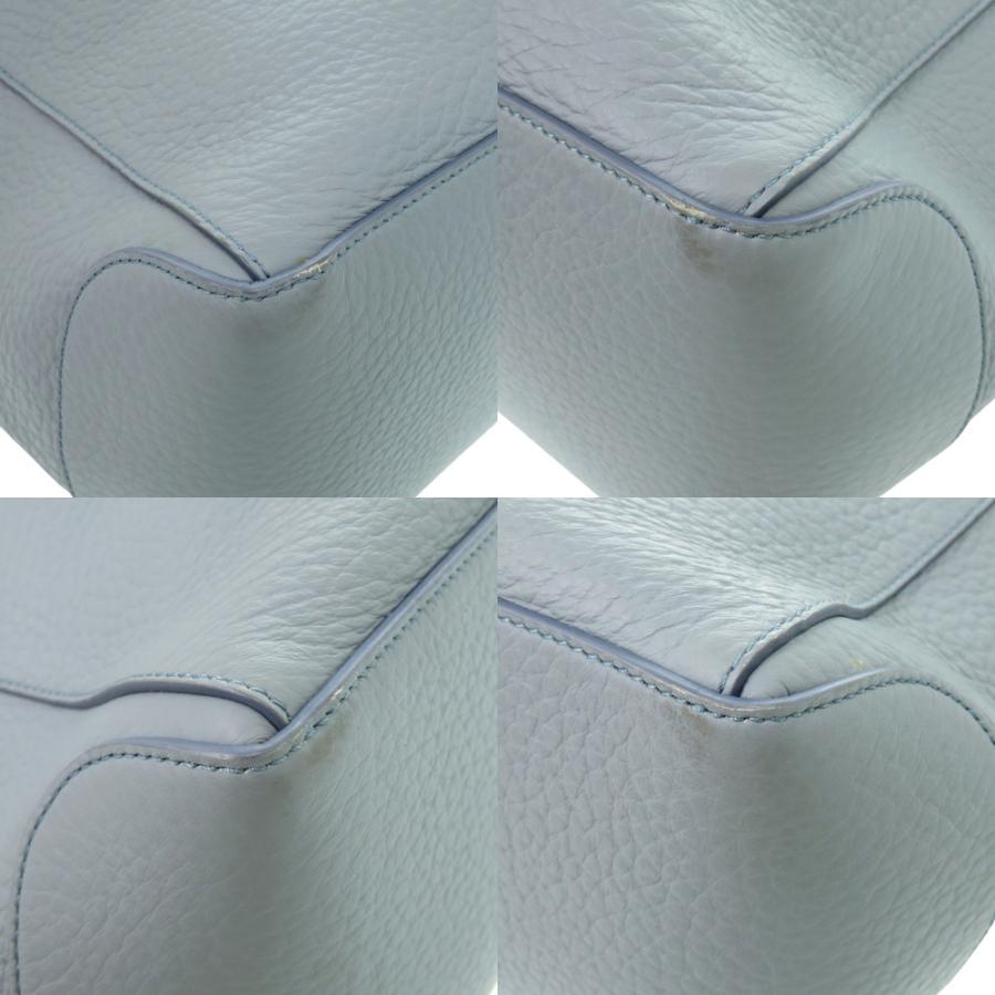 美品 トッズ レザー シボ革 ブルーグレー トートバッグ 0439 TOD'S
