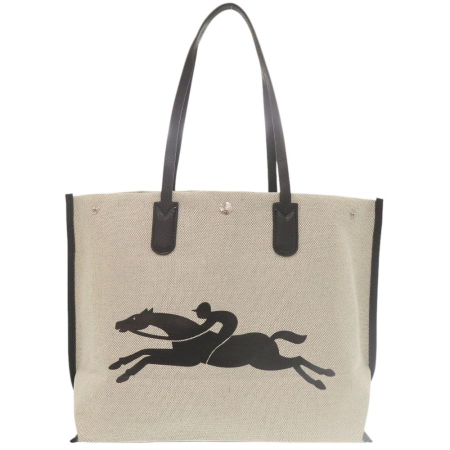 LONGCHAMP（ロンシャン） 美品 キャンバス ベージュ トートバッグ 0442
