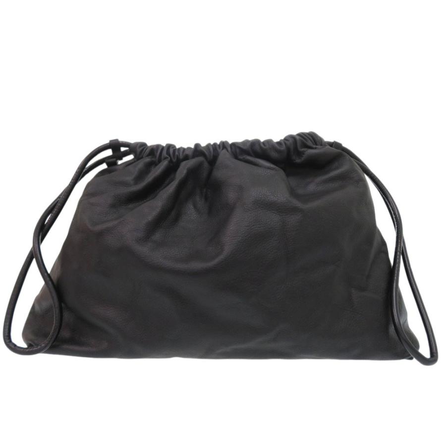 美品 ヌメロ ヴェントゥーノ 巾着バッグ ショルダーバッグ レザー ブラック 0596 N°21