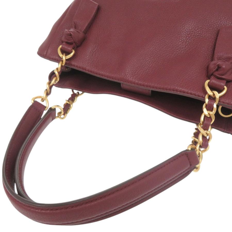 TORY BURCH（トリーバーチ） 美品 レザー ボルドー 2WAY ハンドバッグ  
