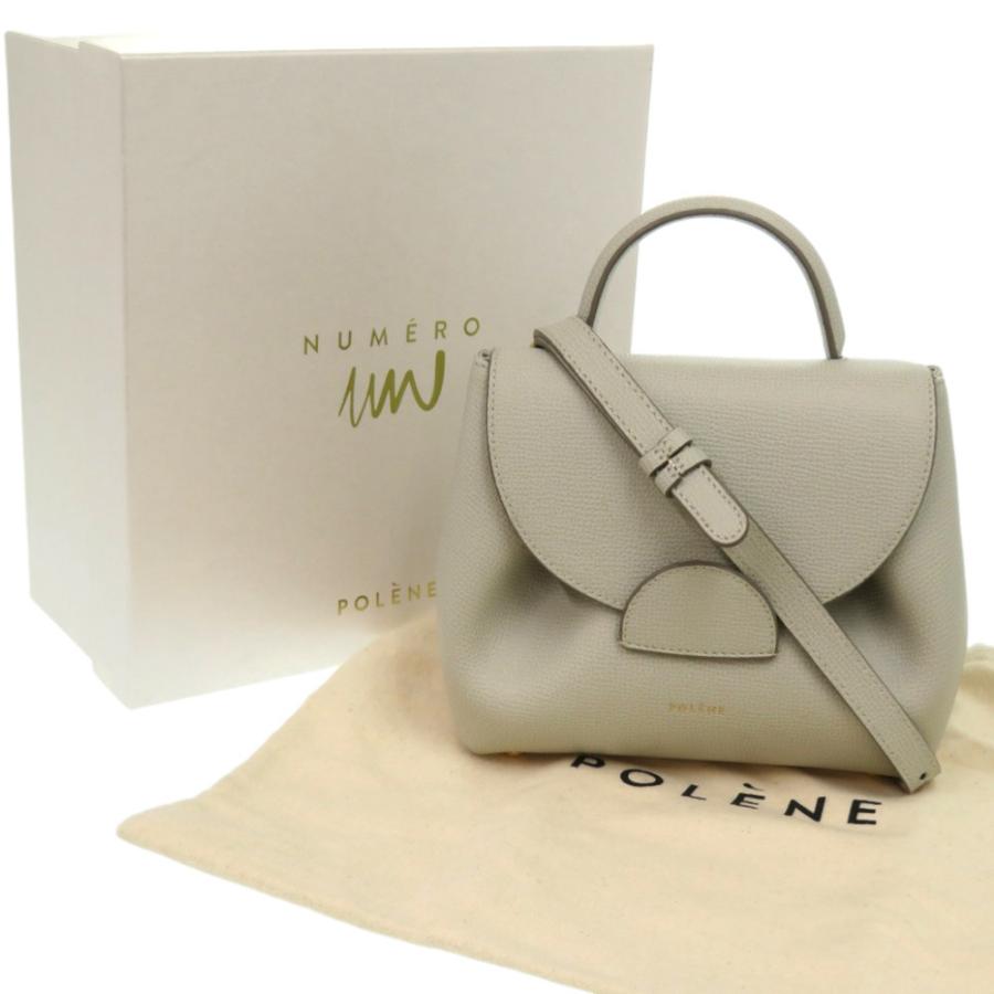 美品 ポレーヌ Num〓ro Un Nano 122263 グレインカーフレザー コットン