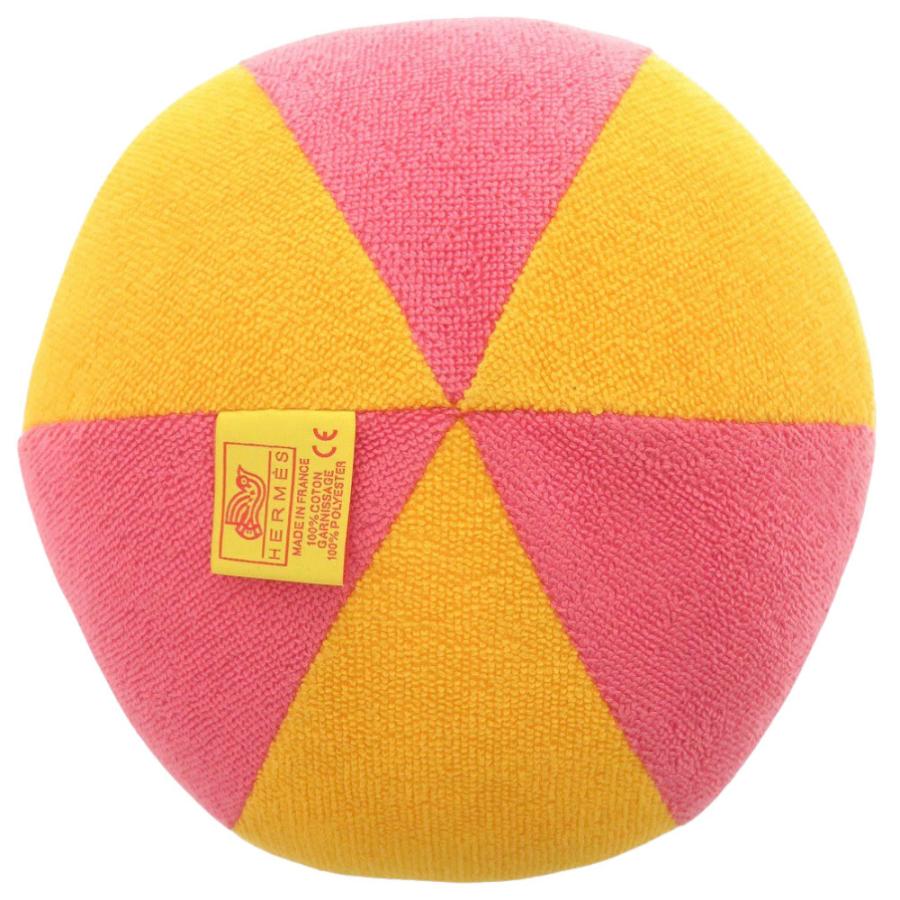 未使用 エルメス ビーチボール アニモー ナッテ コットン ピンク/イエロー おもちゃ 玩具 1488 HERMES ベビー キッズ_5