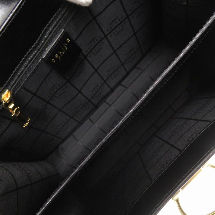 美品 セリーヌ レザー ブラック ショルダーバッグ 黒 0247 CELINE_5