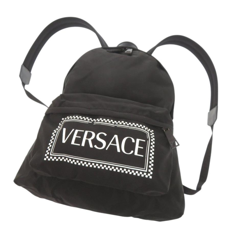 ジャンニ ヴェルサーチ ロゴ ナイロン ブラック リュック デイパック 黒 0310 Gianni Versace_5