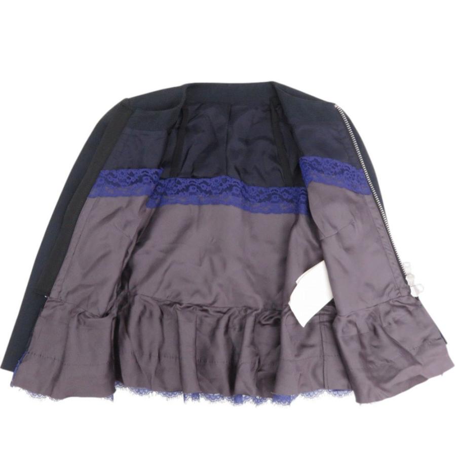 美品 サカイ ウール/コットン ネイビー ジャケット 0827 Sacai