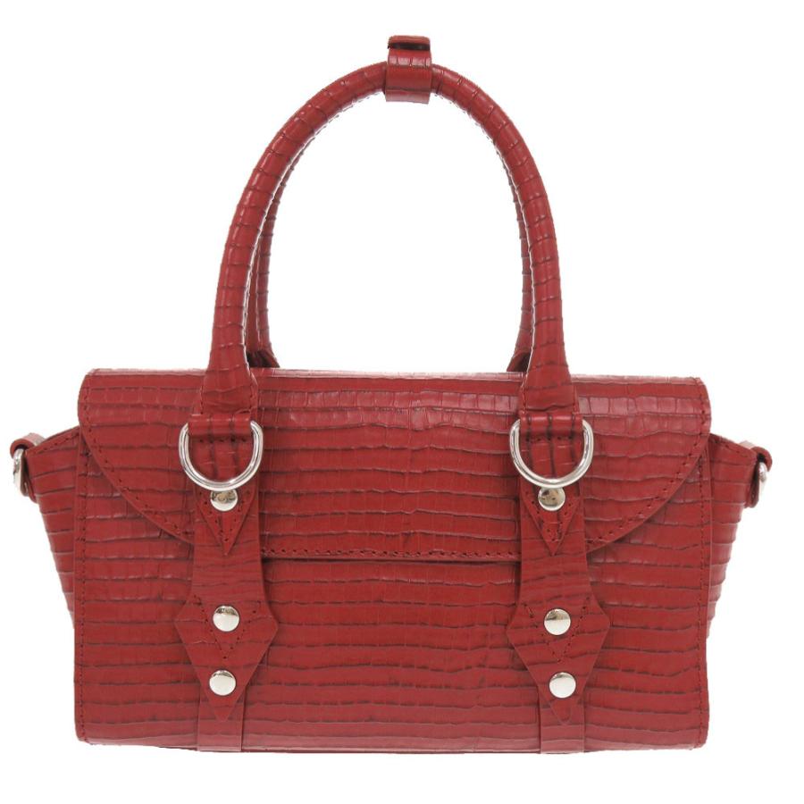 Vivienne Westwood ハンドバッグ レッド オーブ柄 新品同様 ヴィヴィアンウエストウッド BETTINA オーブ 型押しレザー