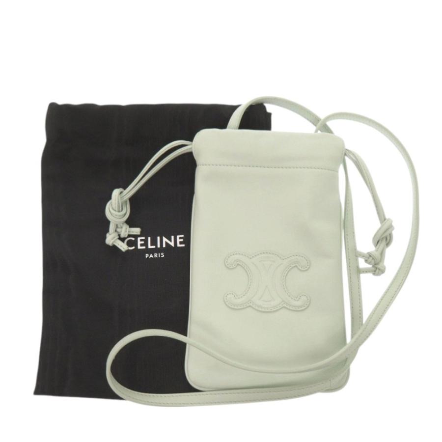 CELINE（セリーヌ） 美品 トリオンフ ドローストリング フォンポーチ 