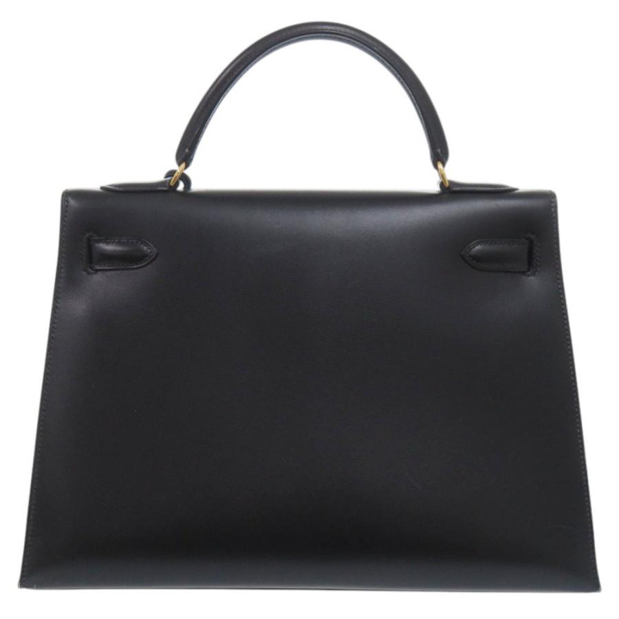 HERMES（エルメス） 美品 ケリー32 外縫い ボックスカーフ ブラック 