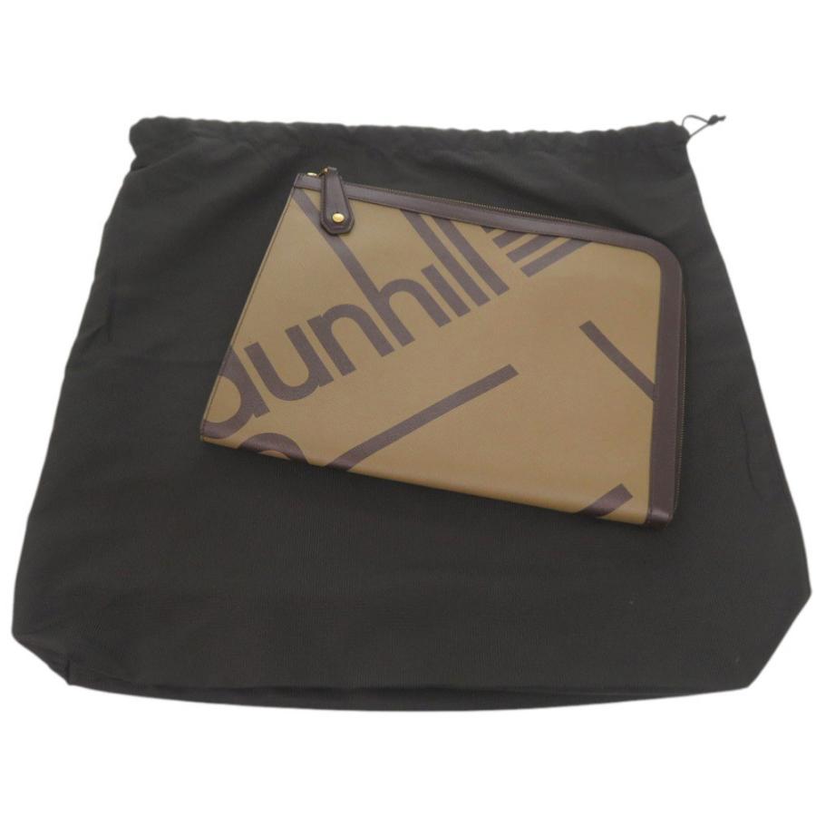 美品 ダンヒル ラゲッジキャンバス ジップフォリオ レザー ブラウン クラッチバッグ 茶 0536 Dunhill メンズ_1