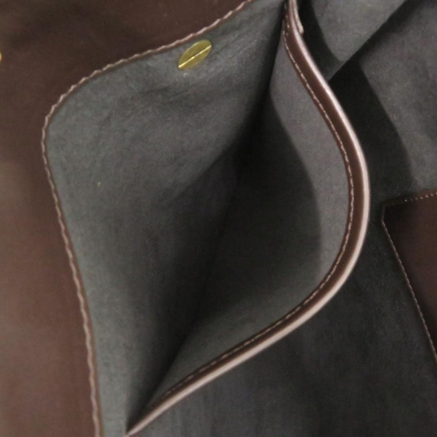 美品 ダンヒル ラゲッジキャンバス ジップフォリオ レザー ブラウン クラッチバッグ 茶 0536 Dunhill メンズ_5