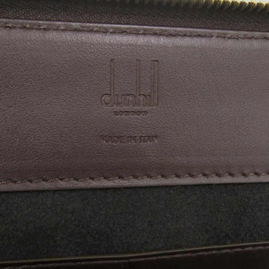 美品 ダンヒル ラゲッジキャンバス ジップフォリオ レザー ブラウン クラッチバッグ 茶 0536 Dunhill メンズ_8