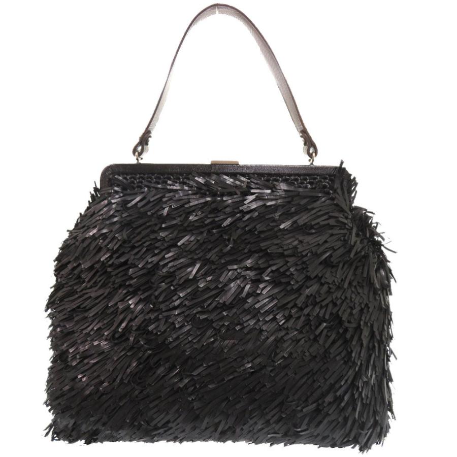 【新品】MARNI　レザ―ハンドバッグ　ブラック MARNI（マルニ） がま口 レザー ブラック ハンドバッグ トートバッグ