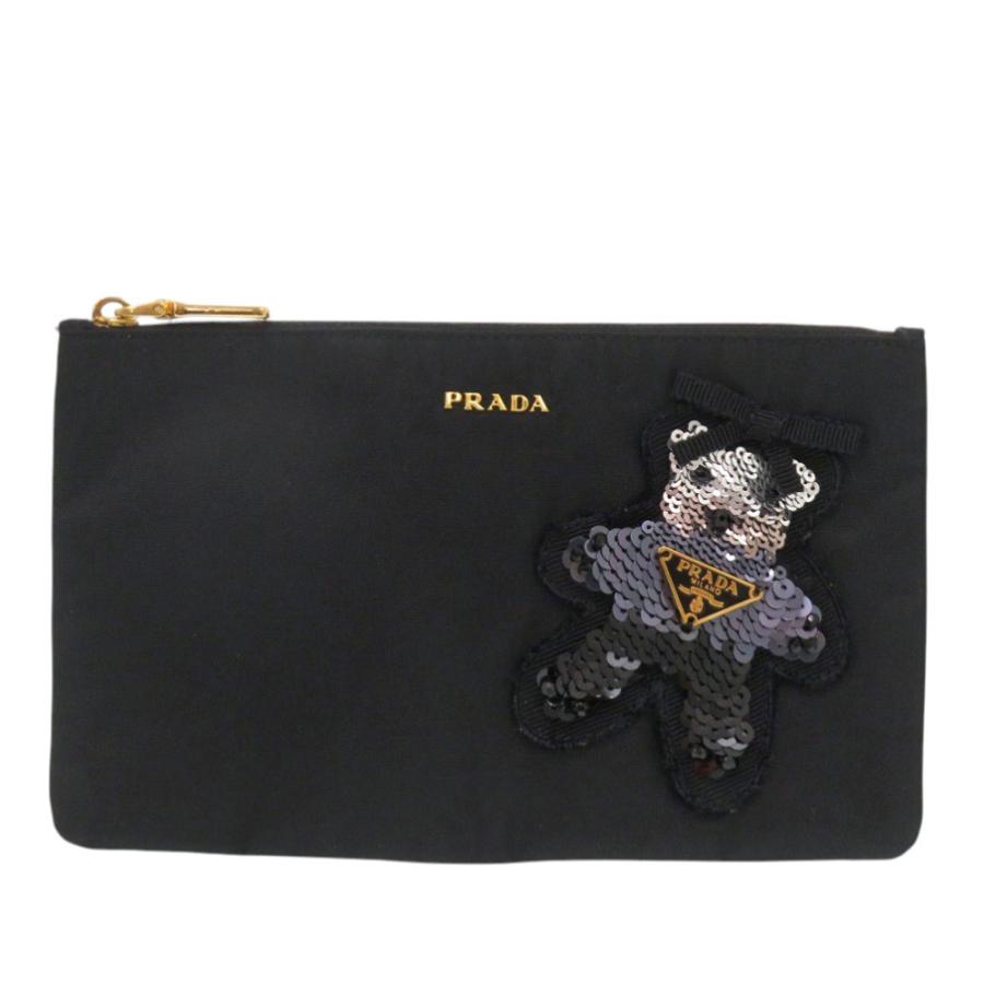 PRADA（プラダ） 新品同様 ナイロン ベア ブラック ポーチ クマ 黒