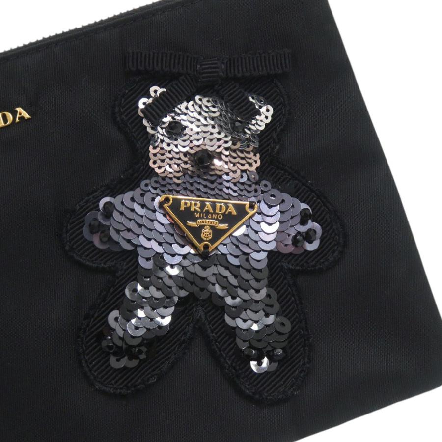 新品同様 プラダ ナイロン ベア ブラック ポーチ クマ 黒 0655 PRADA_4