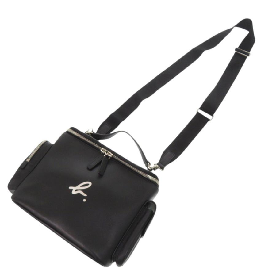極美品　agnes b. アニエスベー　バニティ　ショルダーバッグ　羊革　黒 agnes b.（アニエスベー） 美品 ヴァニティ レザー ブラック 2way