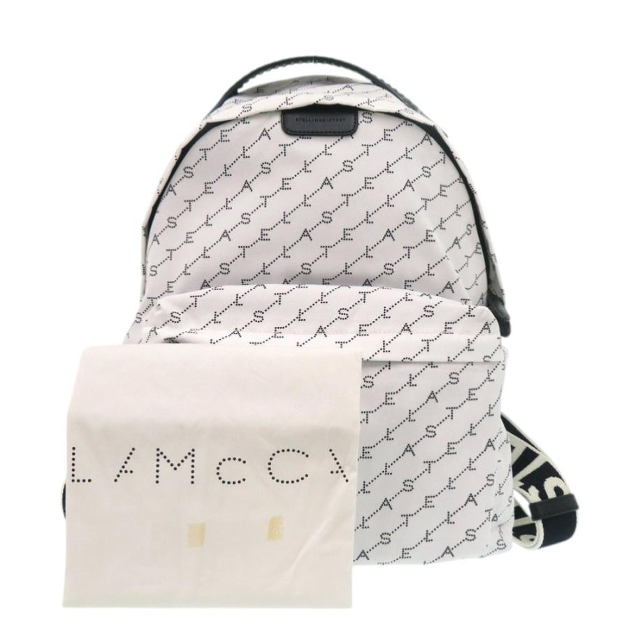 美品 ステラマッカートニー 570174W8538 総柄 ロゴ ナイロン ホワイト ブラック リュック バックパック 白 0959 Stella McCartney_1