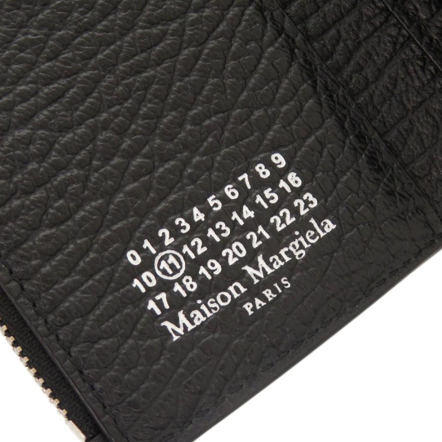 新品同様 メゾン マルジェラ 4ステッチ レザー ブラック 三つ折り財布