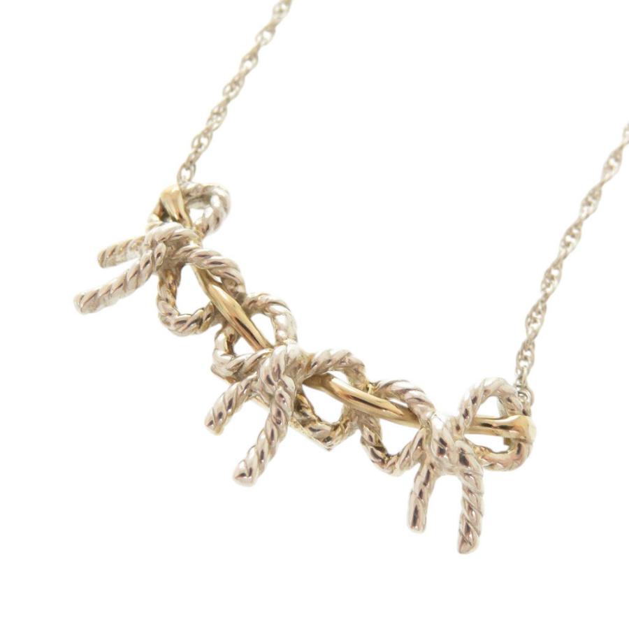 TIFFANY&Co.（ティファニー） 美品 トリプルリボン シルバー925 K18YG