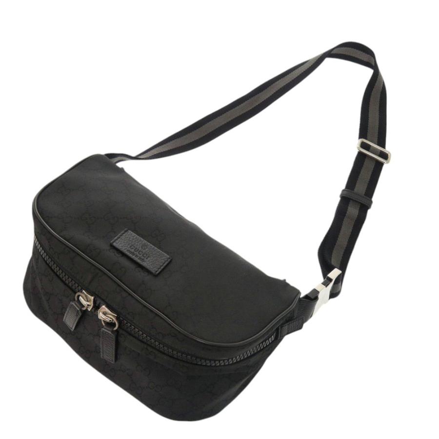 GUCCI ブラック ボディバッグ ウエストバッグ GUCCI（グッチ） 美品 ボディバッグ 5096643 GGナイロン ブラック