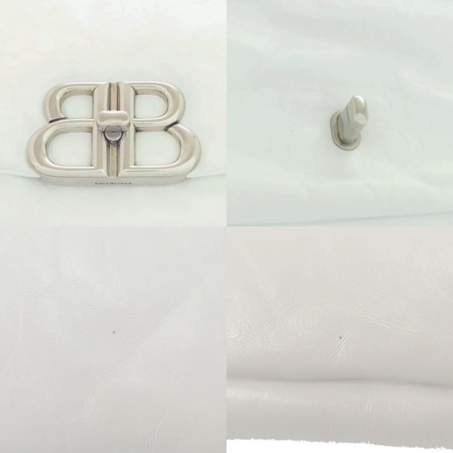 美品 バレンシアガ モナコ スリングバッグ BBロゴ 787896 カーフレザー ホワイト 白 ワンショルダー ハンドバッグ 1386 BALENCIAGA