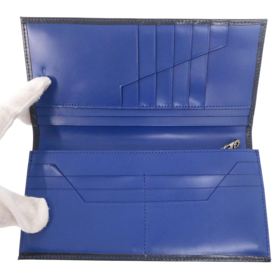美品 ハンティングワールド レザー ネイビー 長財布 1866 HUNTING