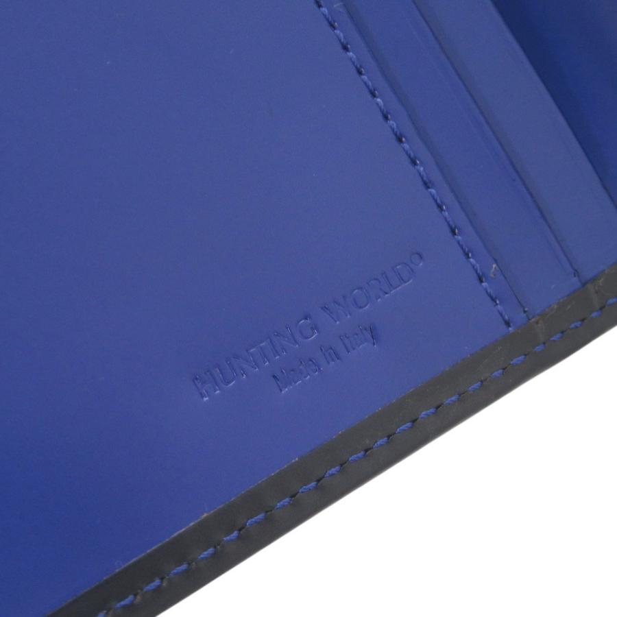 美品 ハンティングワールド レザー ネイビー 長財布 1866 HUNTING