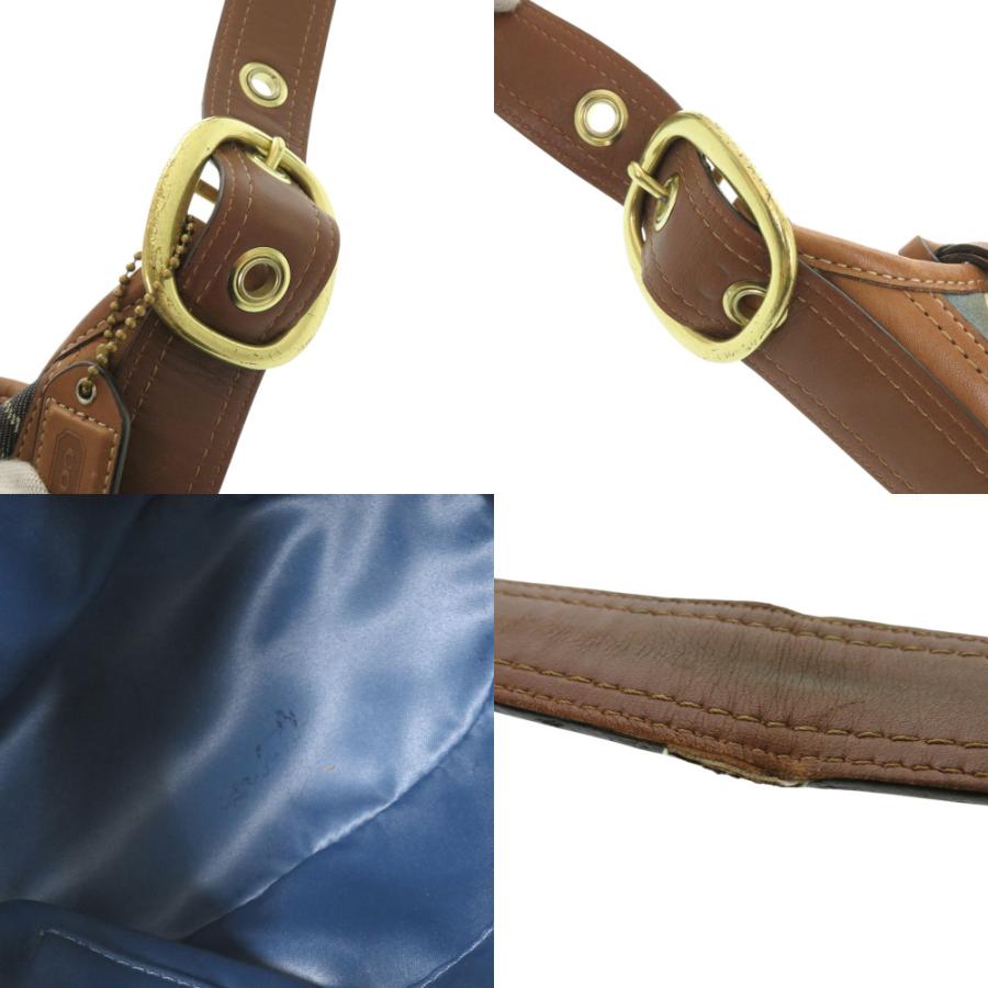 コーチ パッチワーク デニム レザー ブルー ブラウン ショルダーバッグ 1929【中古】COACH COACH（コーチ） パッチワーク デニム レザー ブルー ブラウン