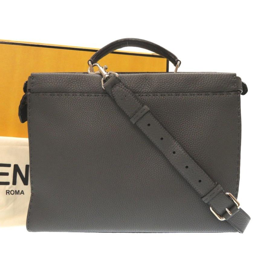 未使用 フェンディ セレリア ピーカブー 7va406 カーフレザー グレー 2wayバッグ ブリーフケース バッグ 0097 中古 Fendi メンズ Blusquare Org