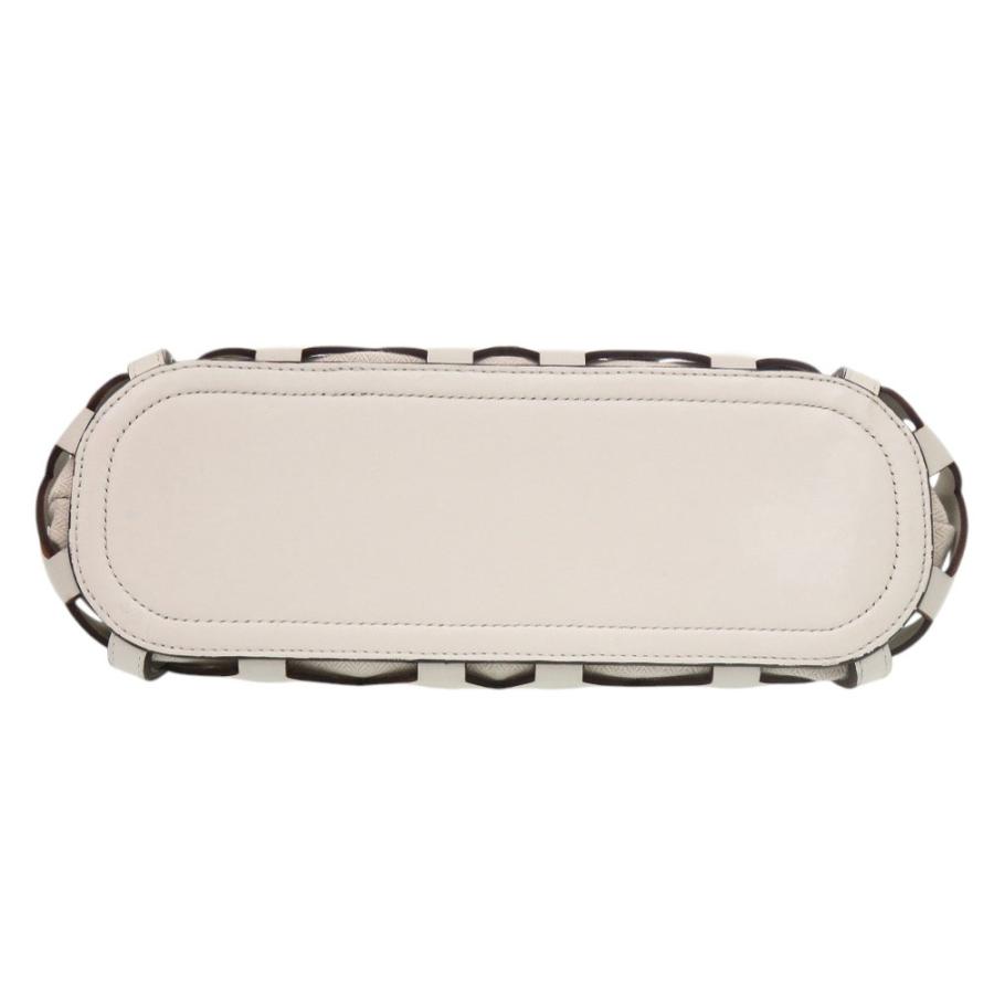 美品 ロエベ アナグラム カットアウト トート A922Q05X02 レザー キャンバス ホワイト トートバッグ 白 0326 LOEWEの画像