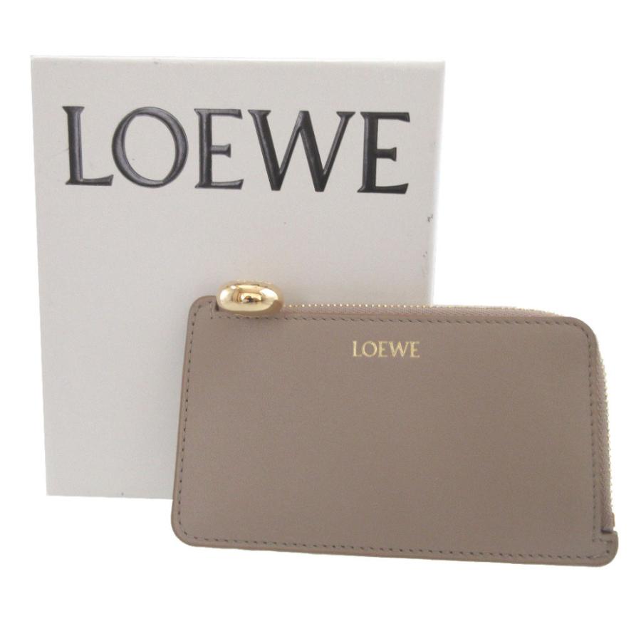 未使用 ロエベ ペブル 24年製 レザー ベージュ コインケース カードケース フラグメントケース 0379 LOEWEの画像