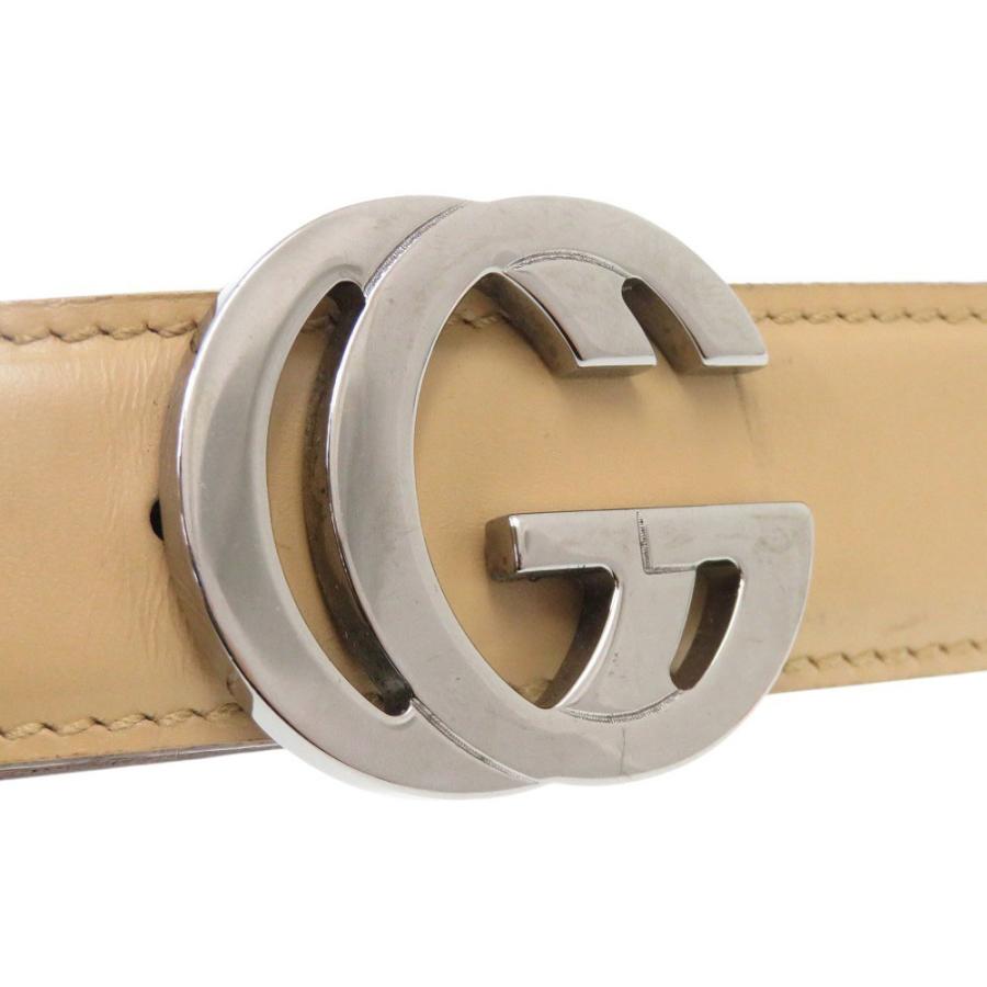GUCCI（グッチ） 美品 インターロッキングG レザー ベージュ ベルト